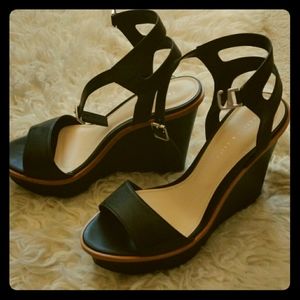 C&K Faux Suede Black Wedges | EU 38